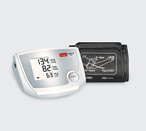 boso medicus uno – Oberarm-Blutdruckmessgerät mit Einknopfbedienung, großem Display und Arrhythmie-Erkennung – Inkl. Manschette (22-32cm)
