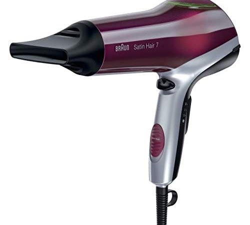 Braun Satin Hair 7 Haartrockner, professioneller Föhn mit IonTec und Colour Saver Technologie, HD770, rot