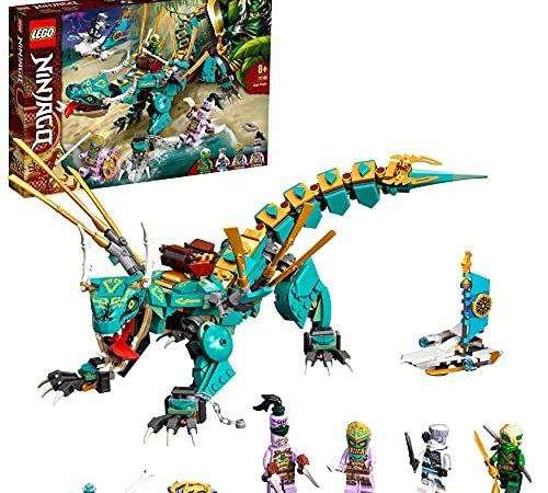 LEGO 71746 NINJAGO Dschungeldrache Bauset mit Ninja Lloyd und Zane Minifiguren, Drache Spielzeug, Geschenk zu Ostern für Jungen und Mädchen ab 8 Jahren