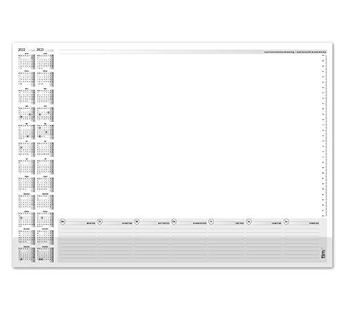 Schreibtischunterlage mit 2 Jahres-Kalender 2022-2023 I DIN A2 I 40 Blatt I mit Kantenschutz I aus Papier zum Abreißen I Kalendarium I tr_076