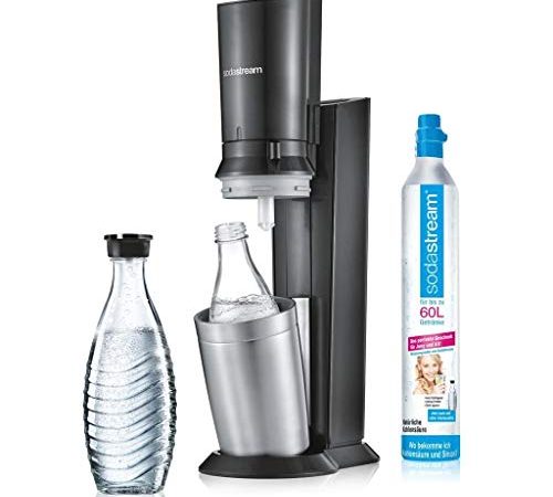 SodaStream Crystal 2.0 Aktionspack Wassersprudler, Titan, inkl. 3 Glasflaschen