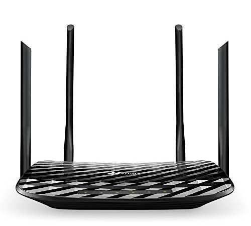 TP-Link Archer C6 Dualband Gigabit WLAN-Router (867Mbit/s 5GHz + 300Mbit/s 2,4GHz, 4 Gigabit LAN-Port, Mu-MIMO, IPTV, VPN, 4 externe Antennen) schwarz