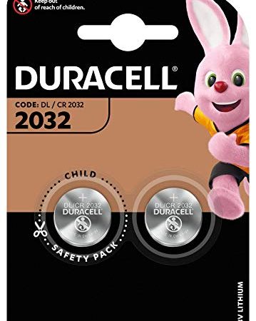 Duracell Specialty 2032 Lithium-Knopfzelle 3 V, 2er-Packung (CR2032 /DL2032 entwickelt für die Verwendung in Schlüsselanhängern, Waagen, Wearables und medizinischen Geräten.