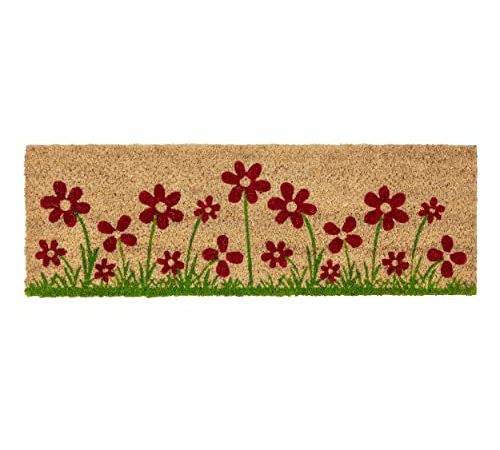 Fußmatte innen beige Schmutzfänger rutschfest – Kokosmatte antibakteriell strapazierfähig - Türmatte 25x75 cm – Schmutzfangmatte 100% Kokos