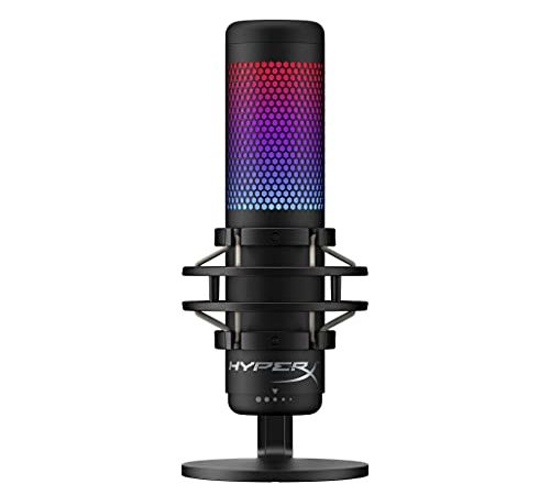 HyperX QuadCast S – RGB USB-Kondensatormikrofon für PC, PS4 und Mac, vibrations-und stoßgeschützt, Poppschutz, Gaming, Streaming, Podcasts, Twitch, YouTube, Discord