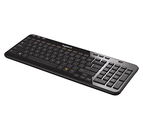 Logitech K360 Kompakte, Kabellose Tastatur für Windows, 2,4 GHz kabellos, USB-Unifying-Empfänger, 12 F-Tasten, 3 Jahre Batterielaufzeit, Kompatibel mit PC, Laptop, Deutsches QWERTZ-Layout - Schwarz