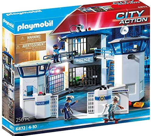 Playmobil City Action 6872 Polizei-Kommandozentrale mit Gefängnis, für Kinder von 4-10 Jahren