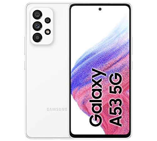 Samsung Galaxy A53 5G Smartphone Dual-SIM Android Handy 6 GB RAM 128GB Speicher Awesome White + 30 Monate Garantie