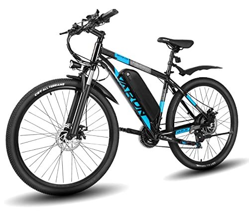 VARUN E-Bike 26"/27.5" E-Mountainbike mit Abnehmbarer 36V 10,4Ah/48V 12,5Ah Akku 250W Motor 25km/h und Shimano 21-Gang Elektrofahrrad Ausdauer 55-70km Herren und Damen (Blau)