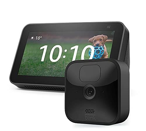 Blink Outdoor HD-Sicherheitskamera (1 Kamera) + Echo Show 5 (2. Generation, Anthrazit)