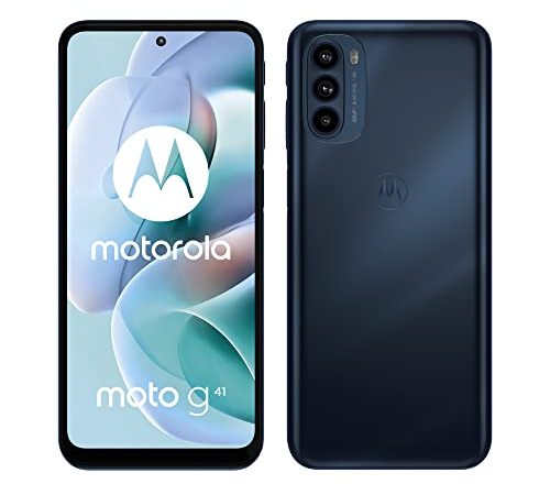 Motorola Moto g41 Smartphone (6,4"-FHD+-OLED-Display, 48-MP-Kamera, 6/128 GB, 5000 mAh, Android 11), Meteorite Black, inkl. Schutzcover + KFZ-Adapter [Exklusiv bei Amazon]