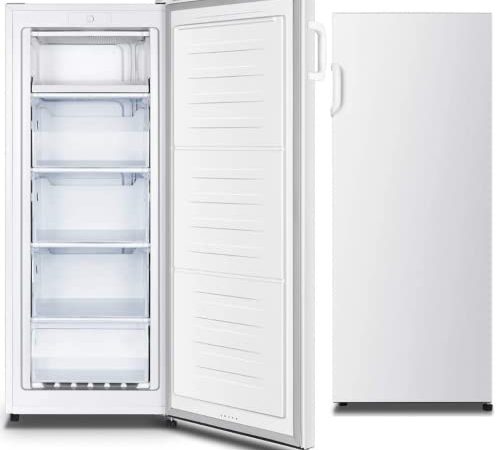 PKM Gefrierschrank GS169.4A++ I 153L Nutzhinhalt I inkl. Dual-Modus für Tiefkühlung und Kühlung I Gefriervermögen in 24H 7,6Kg I 4****Gefrierfach I Standgerät I Leise Laufleistung mit 40dB I Weiß