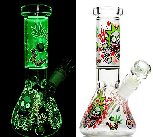REANICE Glas Bongs Mini Bong Wasserpfeife Becher Tabakpfeife Fluoreszenz Pipe 14.5mm Bowl -Gr??¡§??n ?- ?- ¡­