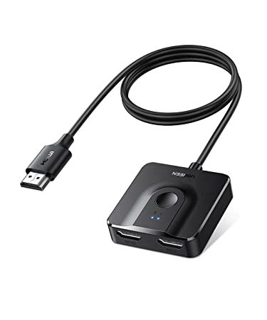 UGREEN HDMI Switch 2 In 1 Out HDMI Splitter 1 In 2 Out Bidirektional 4K@60Hz HDMI Verteiler unterstützt 4K/3D/HDR kompatibel mit PC, PS5/4, Xbox, Chromecast, TV Box, TV, Monitor, Projektor usw.