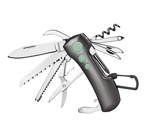 ZIMAIC Taschenmesser，Multitool Messer Schweizer Taschenmesser - Multifunktionswerkzeug mit 15 Funktionen Taschenwerkzeug für Campen und Notfälle (Champagner)