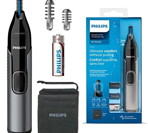 Philips Nose trimmer Series 3000 Nasenhaar-, Ohrenhaar- und Augenbrauentrimmer mit PrecisionTrim-Technologie (Modell NT3650/16)