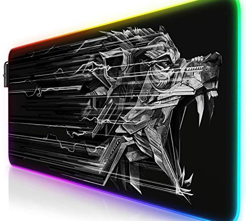 Titanwolf - RGB Gaming Mauspad - LED Schreibtischunterlage - 800x300 mm - XXL Mousepad - LED Multi Color - 11 Beleuchtungs-Modi - 7 LED Farben Plus 4 Effektmodi - abwaschbar
