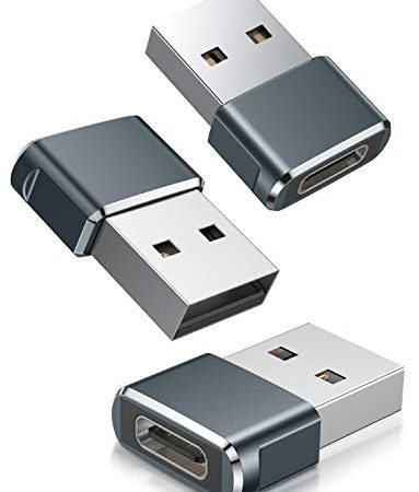 Basesailor USB C Buchse zu USB Stecker Adapter 3Pack,Typ A Netzteil Ladegerät Ladekabel Adapter für iPhone 12 13 14 Pro Max,SE,iPad Mini 6 Air 4 5,Apple Watch 7 8,Samsung Galaxy S21 S22 Plus Ultra FE