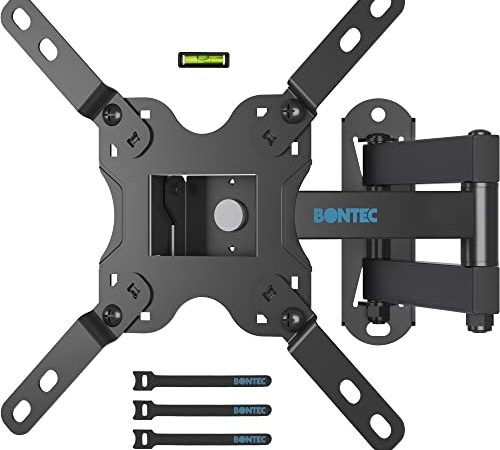 BONTEC TV Wandhalterung für 13-42 Zoll LED-LCD-OLED-Fernseher, neigbar, schwenkbar und um 360° drehbar, Wandhalterung Fernseher bis 20 kg, mit Sicherheitsschrauben, max. VESA 200 x 200 mm
