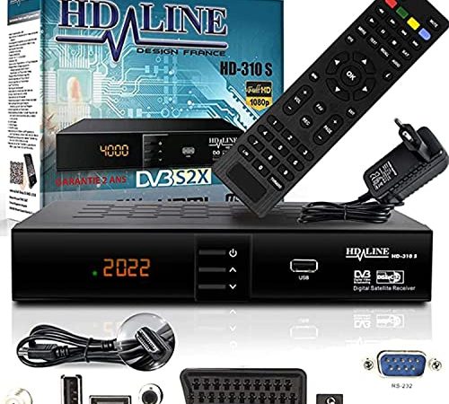 HD-LINE HDMI Receiver Satellit HD Digitaler Satelliten Receiver HDMI DVB S2 Receiver für Sat HD HDMI Sat Receiver HDMI HD Receiver Sat Digital für Satelliten Resiver für TV DVB-S, Mit PVR Schwarz
