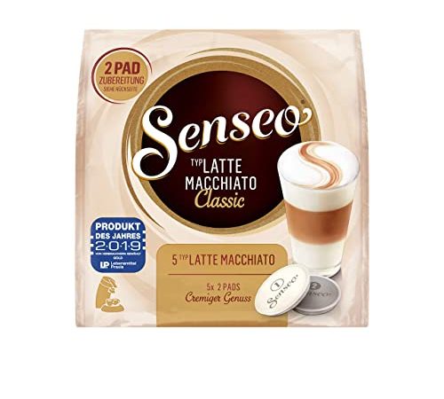 Senseo Pads Typ Latte Macchiato Classic, 25 Kaffeepads, 5er Pack Pads für 25 Typ Latte Macchiato Getränke