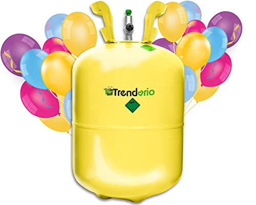 Ballongas Helium Für bis zu 50 Luftballons / XXL Einweg Heliumbehälter inkl. 50 Latexballons / Ballonband für leichtes befüllen von Ballons