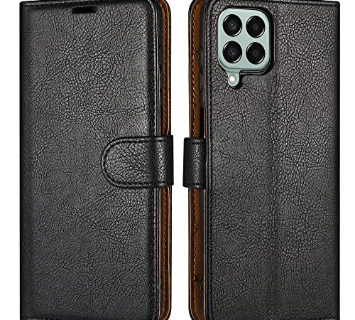 Case Collection für Samsung Galaxy M33 5G Handyhülle aus Leder - Hülle mit Magnetverschluss - Schutzhülle mit Kartenfach, Geldhalter und verstellbarem Klappständer für Samsung M33 Hülle