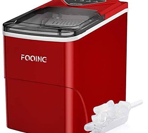Eiswürfelmaschine Klare Eiswürfel, Selbstreinigende Eismaschine, 9 Würfel in 6 Minuten fertig, 15KG in 24 H, Tragbare Ice Maker Cube Maschine für Zuhause/Küche/Büro/Bar