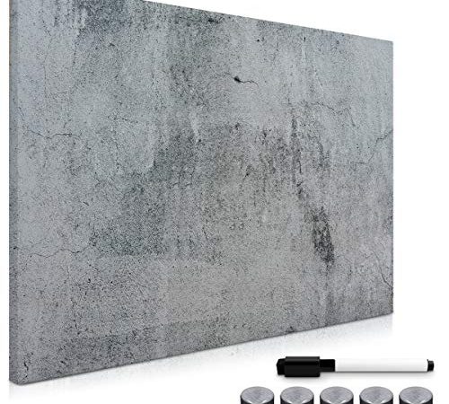 Navaris Magnettafel Magnetpinnwand Memoboard zum Beschriften - 90x60 cm Notiztafel div. Designs - Tafel abwaschbar mit Magneten Stift