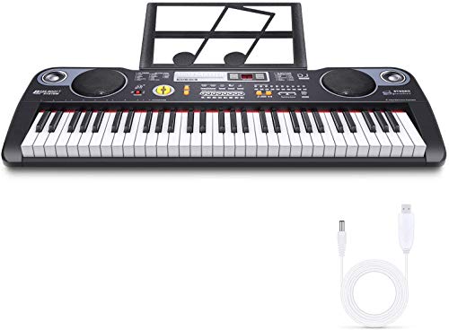 RenFox Digital Piano Klavier Elektronisch Keyboard 61-Tasten Tragbare Digitale Klaviertastatur, Kinder pädagogische Musik Lernen Spielzeug Geschenke für Mädchen und Jungen