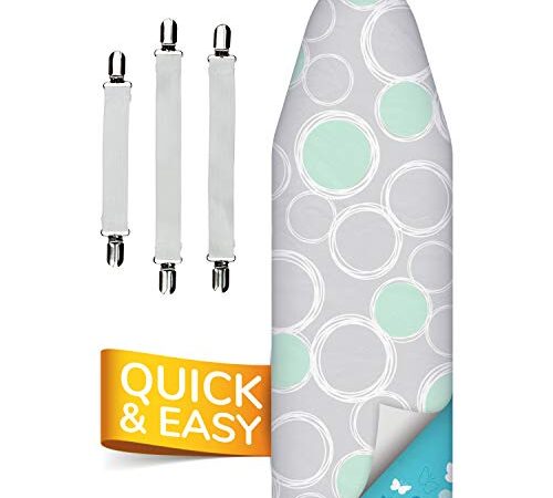 smart&gentle Made in Germany Turbo Bügelbrettbezug 120x45 in 5 Größen für Dampfbügeleisen - Bügeltischbezug mit 5 Schichten extra dick XL für Bügelflächenmaße 120-125 cm Länge und 38-45 cm