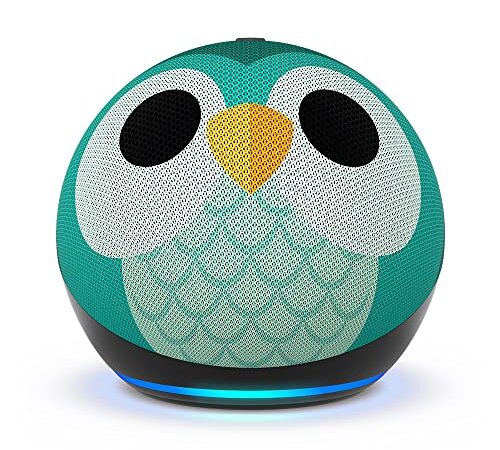 Wir stellen vor: Echo Dot (5. Generation, 2022) Kids | Für Kinder entwickelt, mit Kindersicherung | Eulen-Design