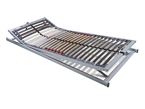 BeSports Lattenrost 90x200 cm Duo Powerflex KF fertig montiert/TÜV Zertifiziert/7 Zonen/28 Leisten/für alle Matratzen/Höhe 4,5 cm/Lattenroste produziert in Deutschland