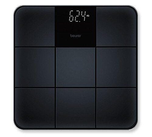 Beurer GS 235 Glaswaage, Digitale Personenwaage mit Magic-Display, Anti-Rutsch Oberfläche in matter Fliesenoptik, Ein- und Abschaltautomatik, schwarz