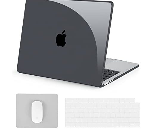 BlueSwan Hülle kompatibel mit MacBook Air 2022 13,6 Zoll M2 A2681, transparente Harte Schutzhülle & Tastaturschutz & tragbares Mauspad, Nacht