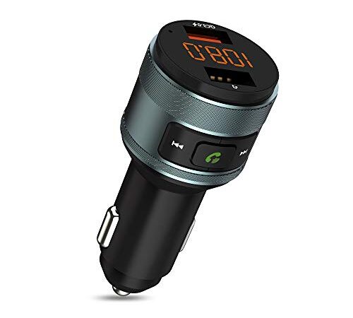 Bluetooth FM Transmitter, ZeaLife Auto Radio Transmitter QC 3.0 KFZ Wireless Bluetooth FM Radio Adapter Freisprecheinrichtung Car Kit mit Dual USB Ladegerät Unterstützt 64GB USB Stick