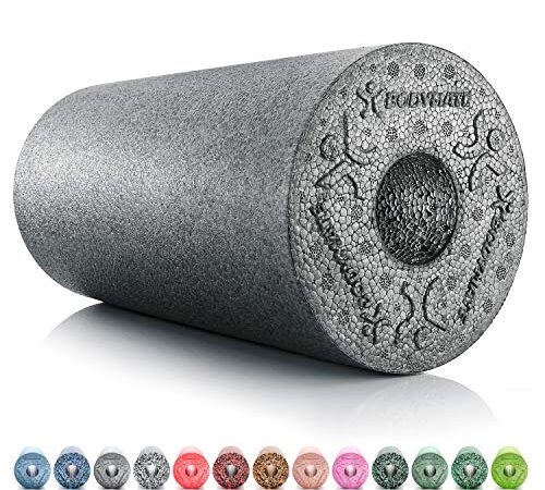 BODYMATE Faszienrolle Standard Mittel-Hart mit Gratis E-Book - Carbon-Grey 30x15cm