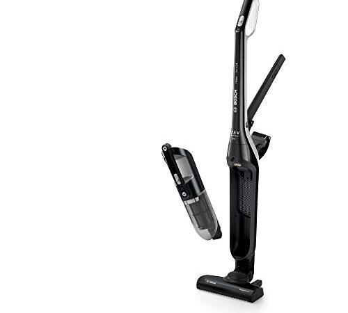Bosch Akku-Staubsauger Flexxo 2in1 Serie 4 BBH32101, kabelloser Handstaubsauger, beutellos, hohe Saugleistung, lange Laufzeit, kurze Ladezeit, Fugendüse, alle Bodenarten, schwarz