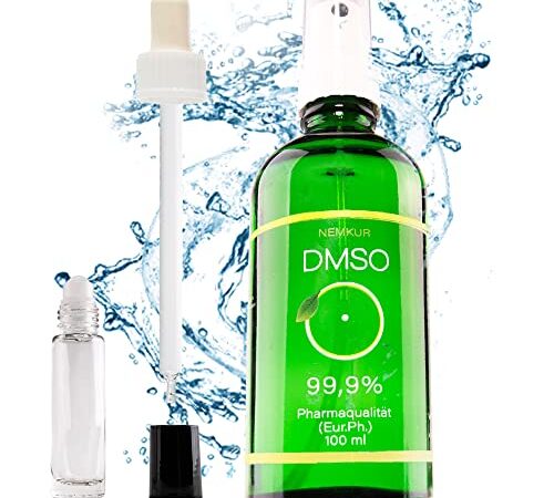 DMSO 99,9% 100 ml Set - mit Sprühkopf, Pipette, Roll On, Tropfer - DMSO 100