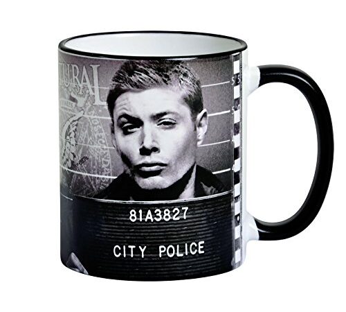Elbenwald Supernatural Tasse Sam & Dean Winchester in Jail Rundumdruck 320ml Keramik schwarz