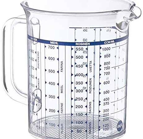 Emsa 2217100000 Messbecher, Superline, Füllvolumen 1 Liter, Transparent, Kunststoff, Maßkanne