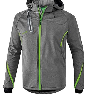 Erima Herren Softshelljacke Function Grau Melange/Green Gecko M