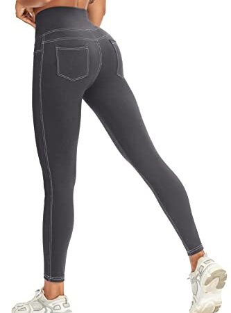FITTOO Damen Leggings Jeans-Look Push up Leggings Skinny Fit Yogahosen Fitness