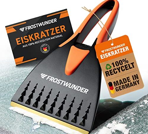FROSTWUNDER - Eiskratzer Messingklinge [Made in Germany] - 100% recycelter Eiskratzer Auto Messingklinge - Langlebiger Auto Eiskratzer - Blitzschneller Messing Eiskratzer - Scheibenkratzer Auto Stabil