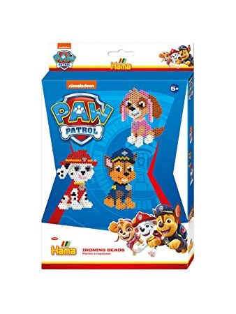 Hama Perlen 7966 Bügelperlen Paw Patrol, kleines Geschenkset mit ca. 2000 Midi-Perlen, 5 mm Durchmesser, für Kinder ab 5 Jahren, Mehrfarbig