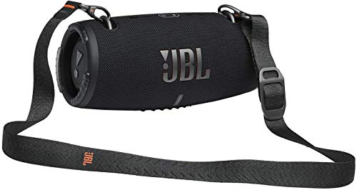 JBL Xtreme 3 kabelloser, tragbarer, wasserdichter Lautsprecher mit Bluetooth und Ladekabel in Schwarz