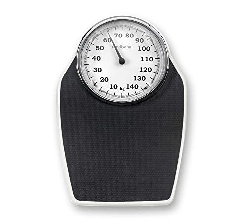 medisana PSD mechanische Personenwaage bis 150 kg, analog, Retrowaage im klassischem Design und großer Skala in frustfreier Verpackung und verstärkter Glasabdeckung
