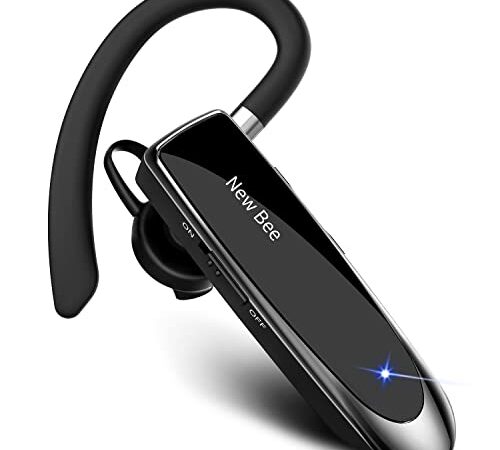 New bee Bluetooth Headset Wireless Freisprech Telefon 5.0 Bluetooth-Headset mit Mikrofon für iPhone Samsung Huawei mit 60 Tage Standby Schwarz