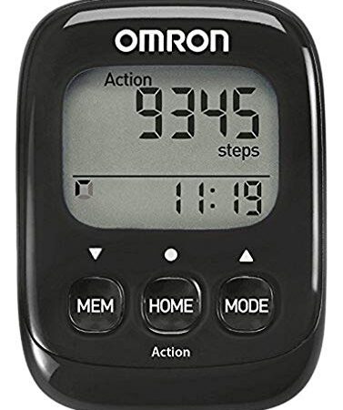 OMRON Schrittzähler Walking Style IV mit präzisem 3D Sensor zur Messung von Schritten, Entfernung, normalen und aeroben Schritten sowie verbrannten Kalorien