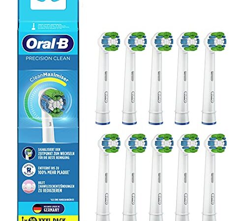Oral-B Precision Clean Aufsteckbürsten für elektrische Zahnbürste, 10 Stück, mit CleanMaximiser-Borsten für optimale Zahnpflege, Zahnbürstenaufsatz für Oral-B Zahnbürsten
